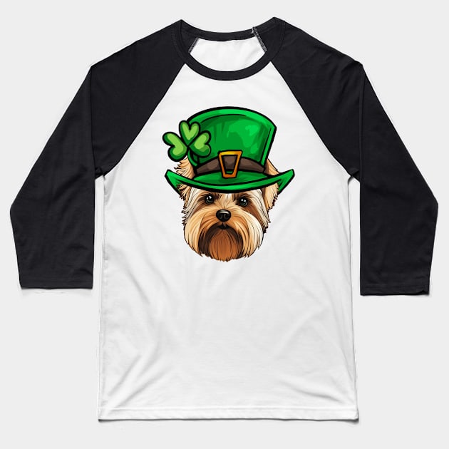 Funny St Patricks Day Biewer Terrier Baseball T-Shirt by whyitsme